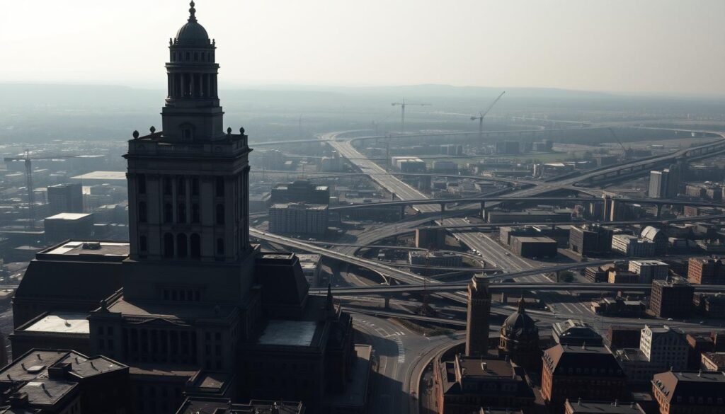 A vast and complex legal landscape unfolding against the backdrop of a somber Quebec cityscape. In the foreground, a towering courthouse stands, its imposing facade casting long shadows across the streets below. Midground, a network of intersecting roads and buildings, each one a potential site of investigation or legal proceeding. In the distance, the silhouettes of cranes and construction equipment, a poignant reminder of the gravity of the incidents that have brought this intricate web of laws and procedures into motion. The scene is bathed in a muted, diffused light, conveying a sense of seriousness and solemnity. Subtle hues of gray, blue, and muted earth tones predominate, evoking a somber, contemplative mood. The overall composition suggests the complexity and weight of the legal landscape that unfolds in the aftermath of serious incidents in Quebec. A vast and complex legal landscape unfolding against the backdrop of a somber Quebec cityscape. In the foreground, a towering courthouse stands, its imposing facade casting long shadows across the streets below. Midground, a network of intersecting roads and buildings, each one a potential site of investigation or legal proceeding. In the distance, the silhouettes of cranes and construction equipment, a poignant reminder of the gravity of the incidents that have brought this intricate web of laws and procedures into motion. The scene is bathed in a muted, diffused light, conveying a sense of seriousness and solemnity. Subtle hues of gray, blue, and muted earth tones predominate, evoking a somber, contemplative mood. The overall composition suggests the complexity and weight of the legal landscape that unfolds in the aftermath of serious incidents in Quebec.